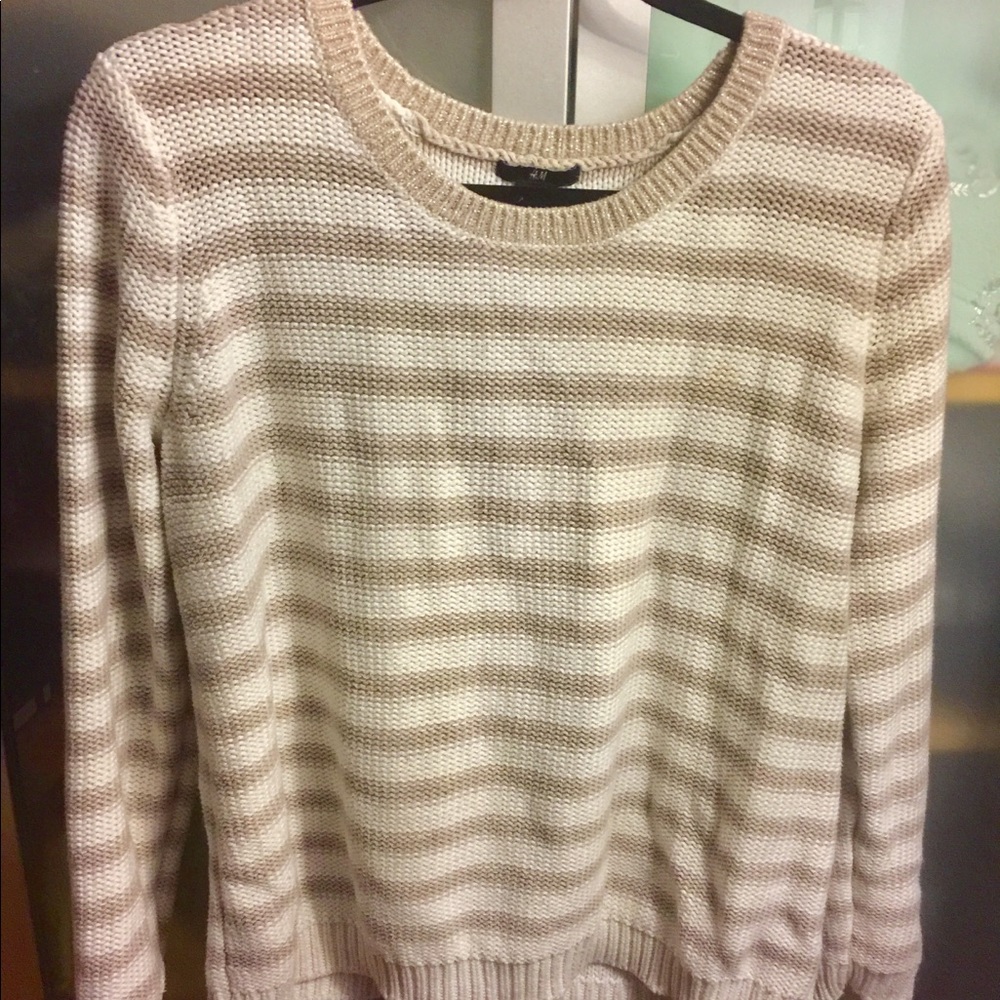 Cream and gold H&M stripped sweater